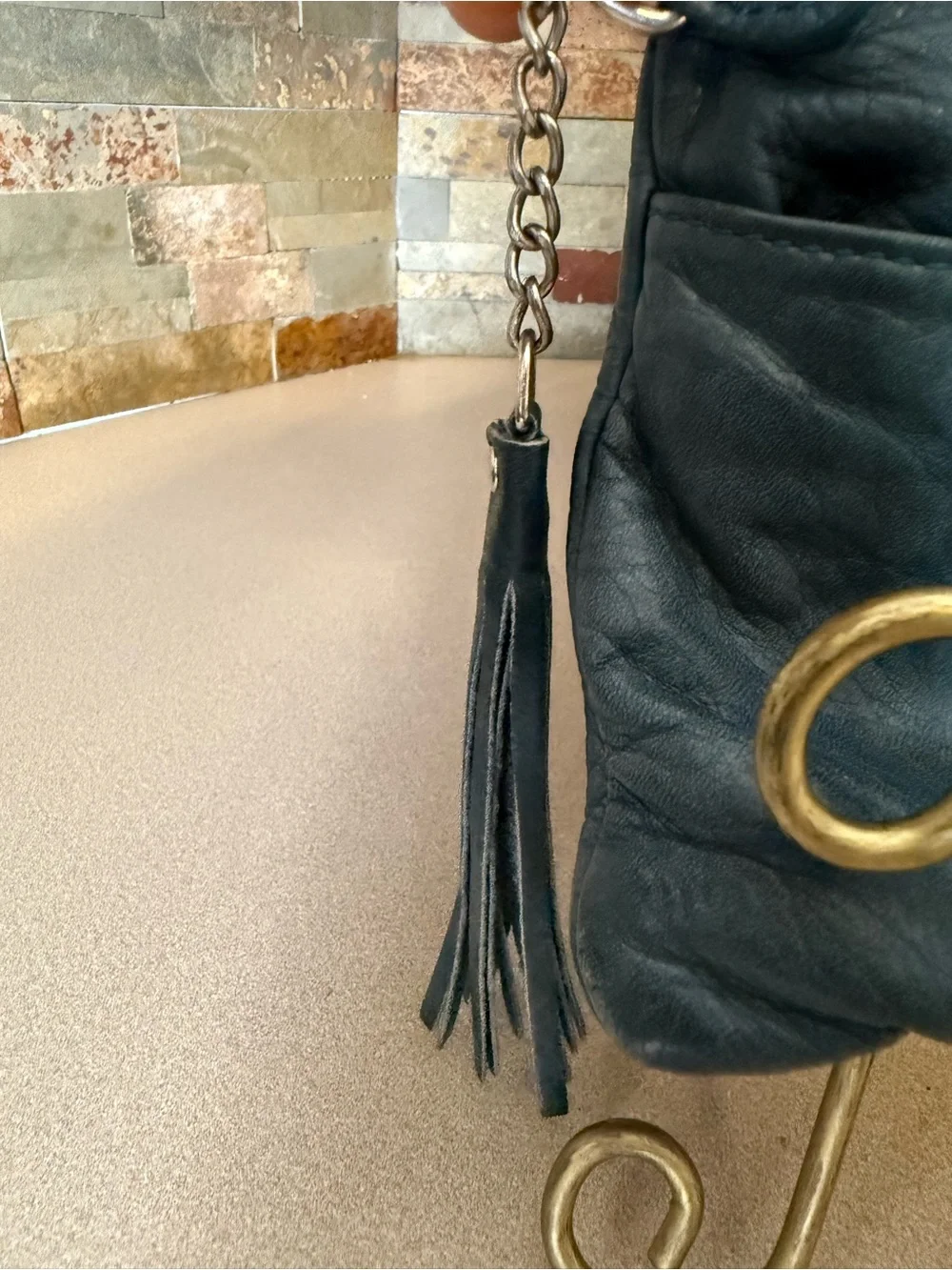Teal Blue Genuine Pebbled Leather Foldover Crossbody Bag Clutch